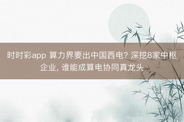 时时彩app 算力界要出中国西电? 深挖8家中枢企业， 谁能成算电协同真龙头