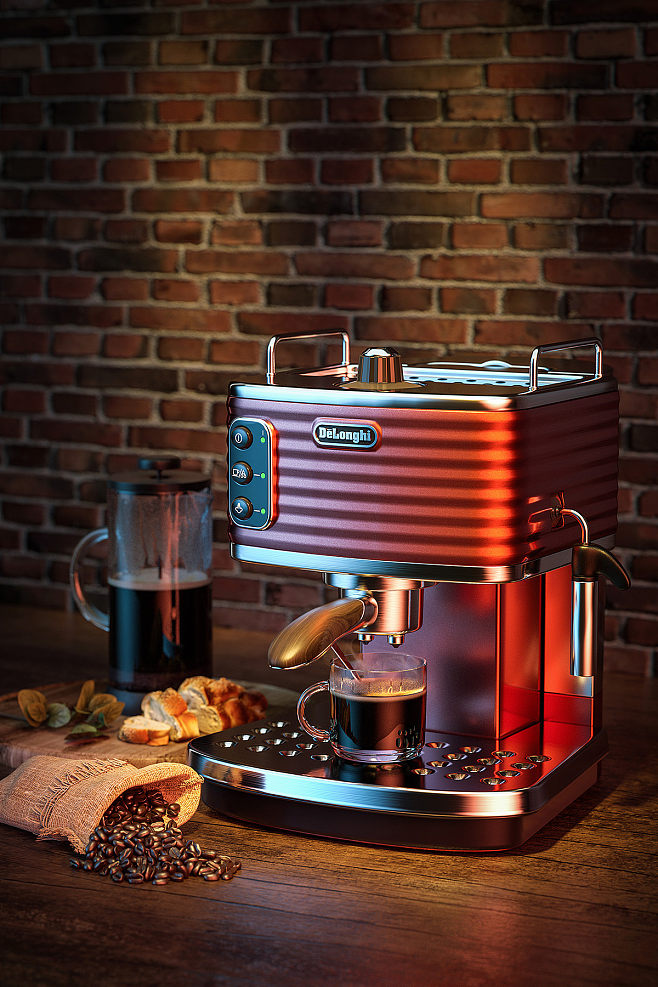 C4D咖啡机场景OC渲染-阿波_阿波C4.